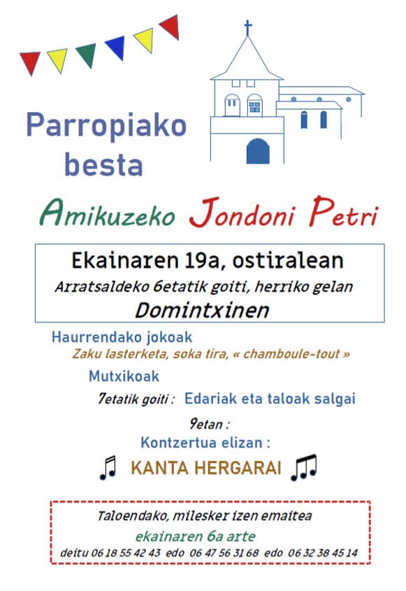 Fête de la paroisse St Pierre Amikuze