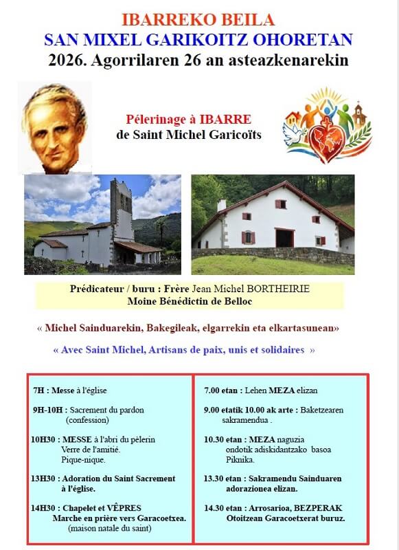 Pèlerinage à Ibarre de Saint Michel Garicoïts
