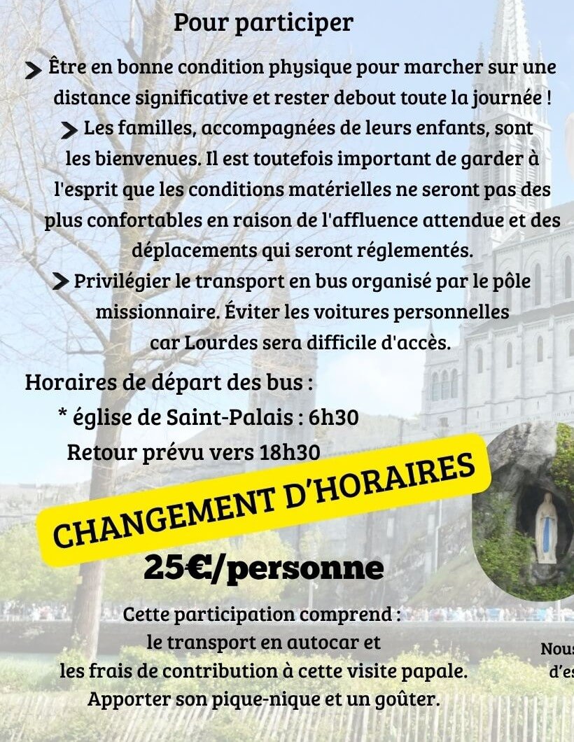 Visite du Pape Léon XIV le 27 septembre 2026 à LOURDES