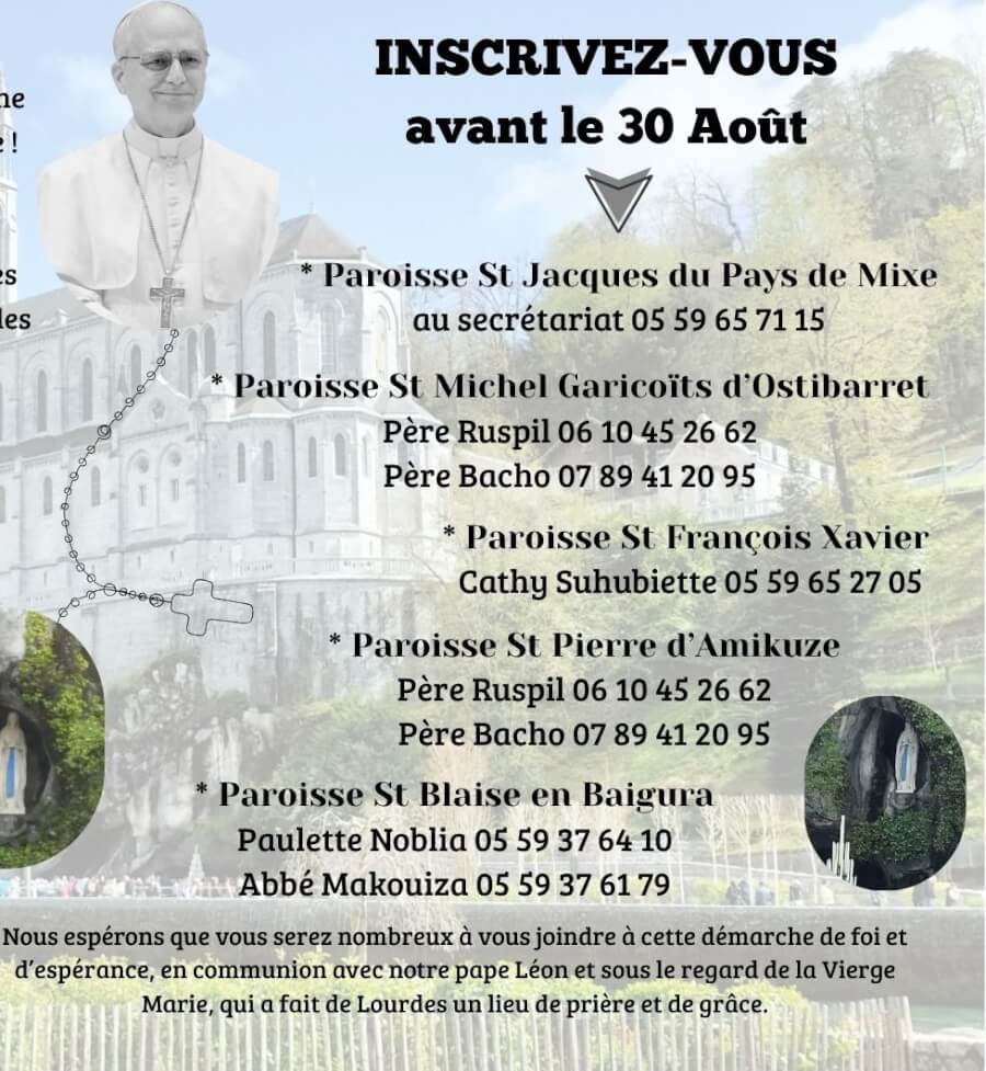 Visite du Pape Léon XIV le 27 septembre 2026 à LOURDES