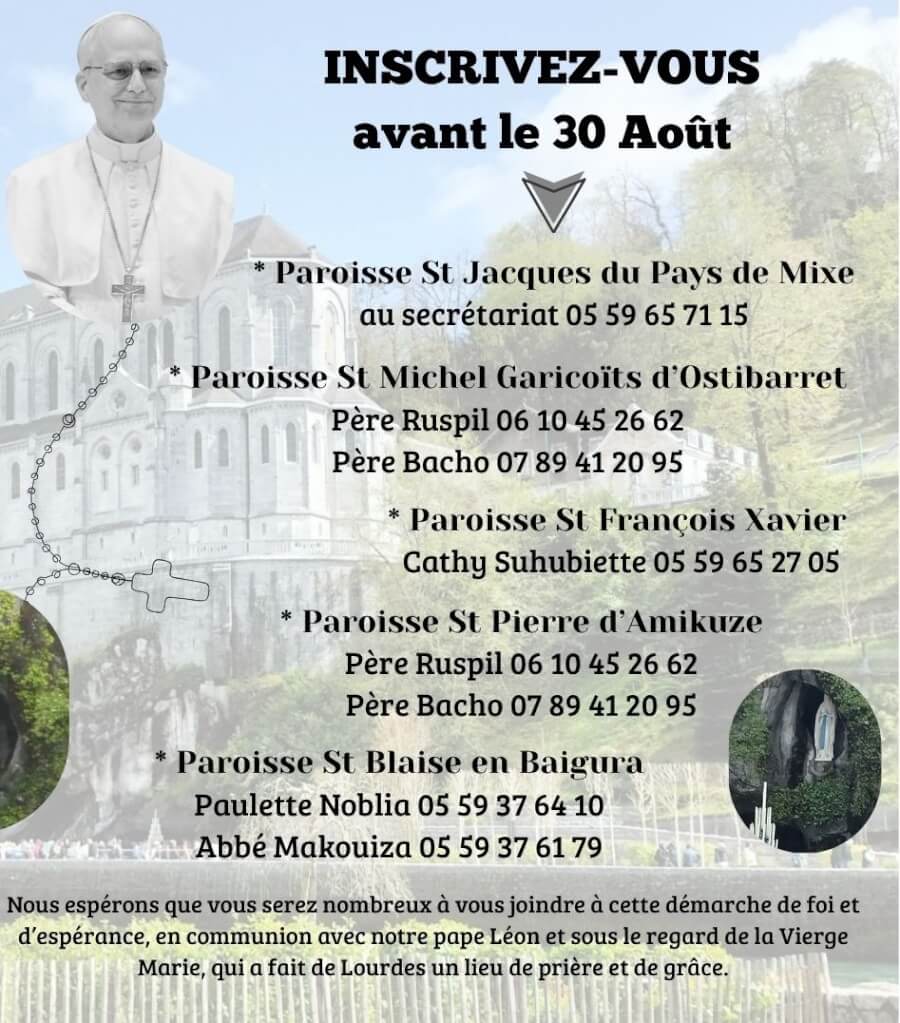 Visite du Pape Léon XIV le 27 septembre 2026 à LOURDES